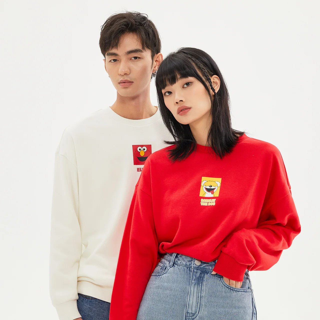 

Metersbonwe Men Cartoon Print Bright Color Knit Pullover Loose Autumn Spring O-Neck Jumper Leisure Fashion Couple Pullover Tops