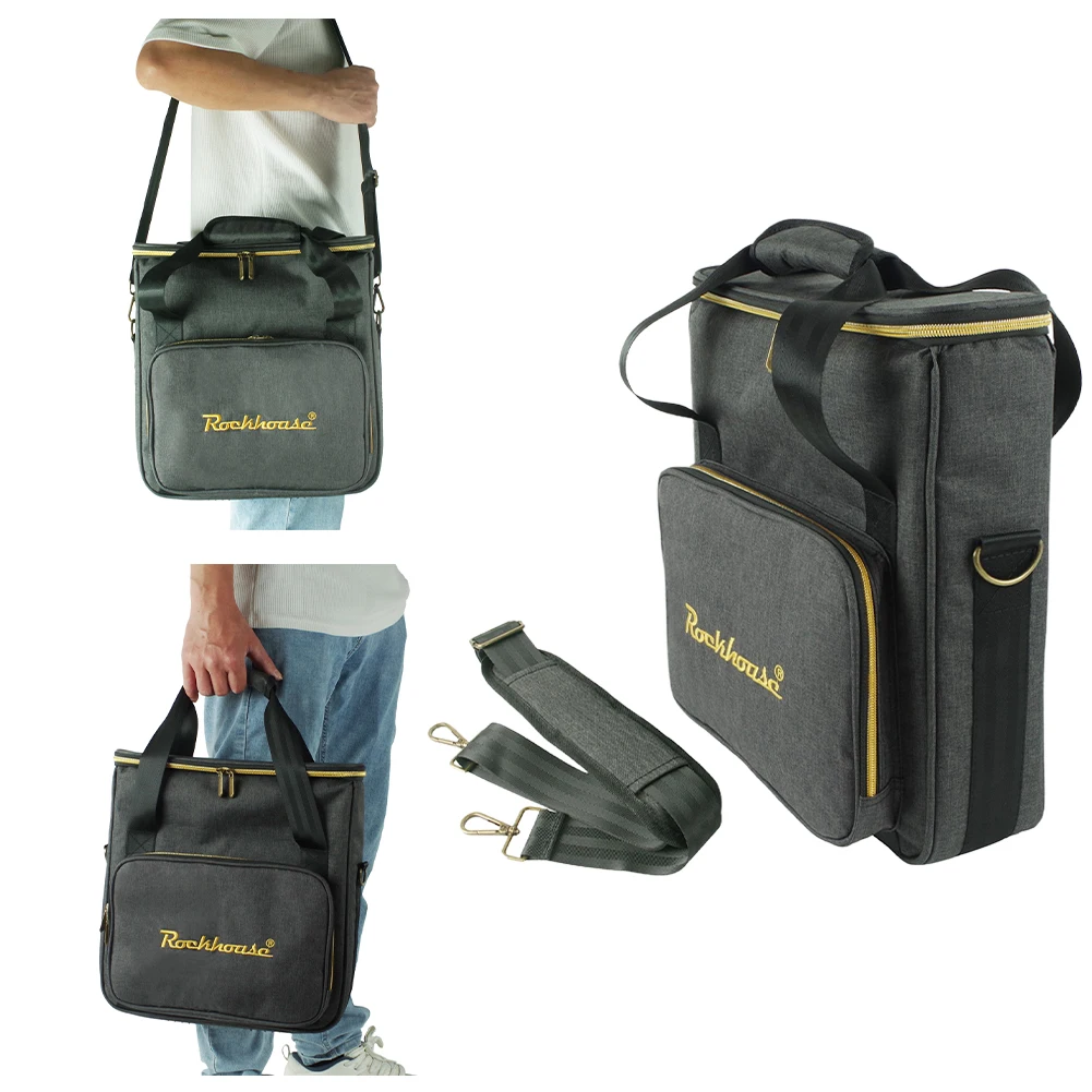 

Portable Record Shoulder Bag Multi-Pocket Vinyl Records Storage Handbag Dust Prooof Thicken Padded CD Bag for Music Lovers Gift