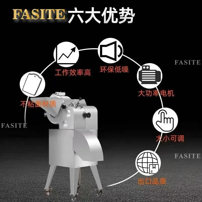 For Frozen Meat Dicing Machine 3D Cutter Beef Fruit Vegetable Granulator Stainless Steel Commercial Kitchen High Efficiency