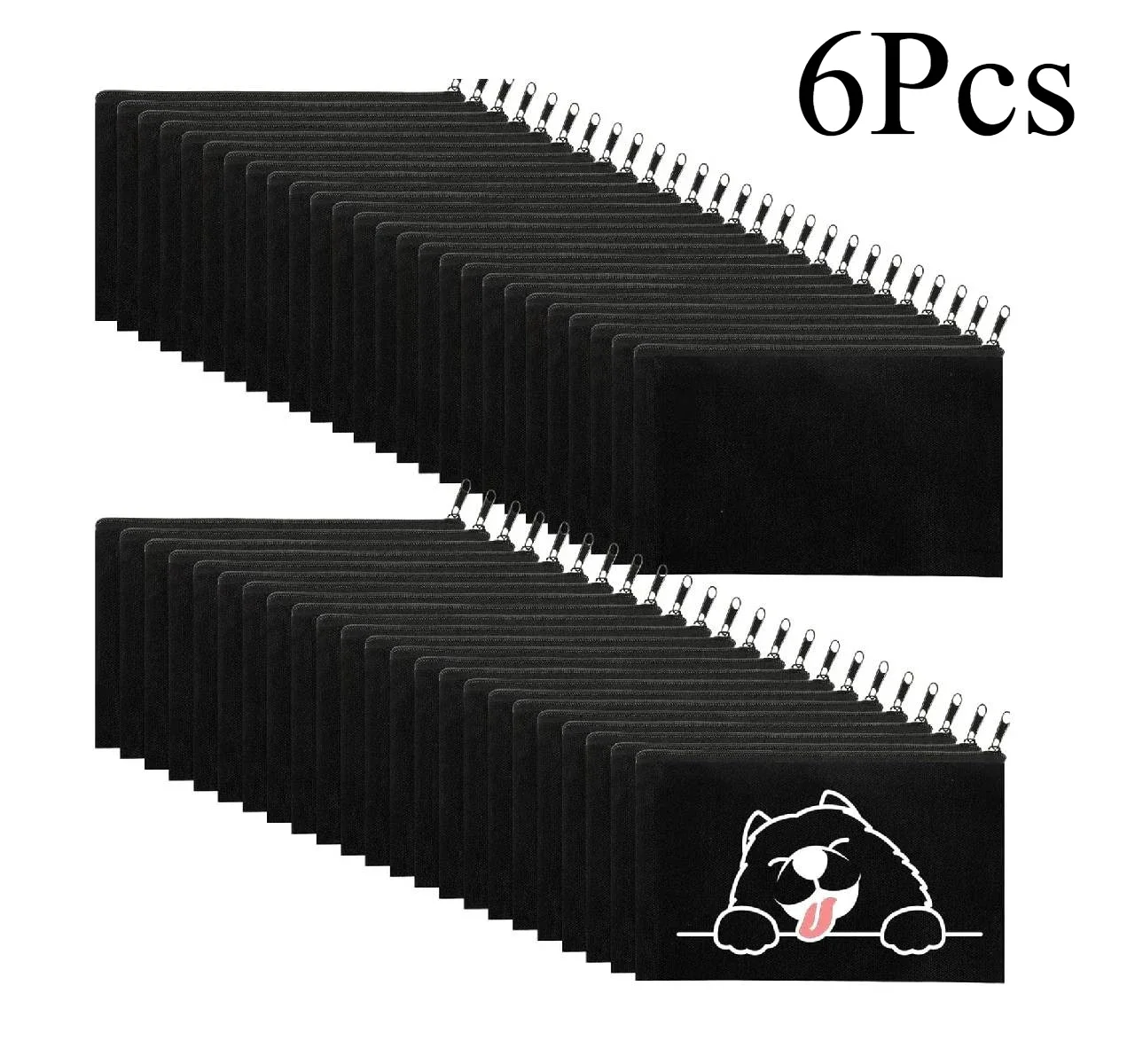 

6 Pack Blank Sublimation Makeup Bags, Multi-Purpose Travel Zipper Pouches for DIY Crafting and Stationery Storage