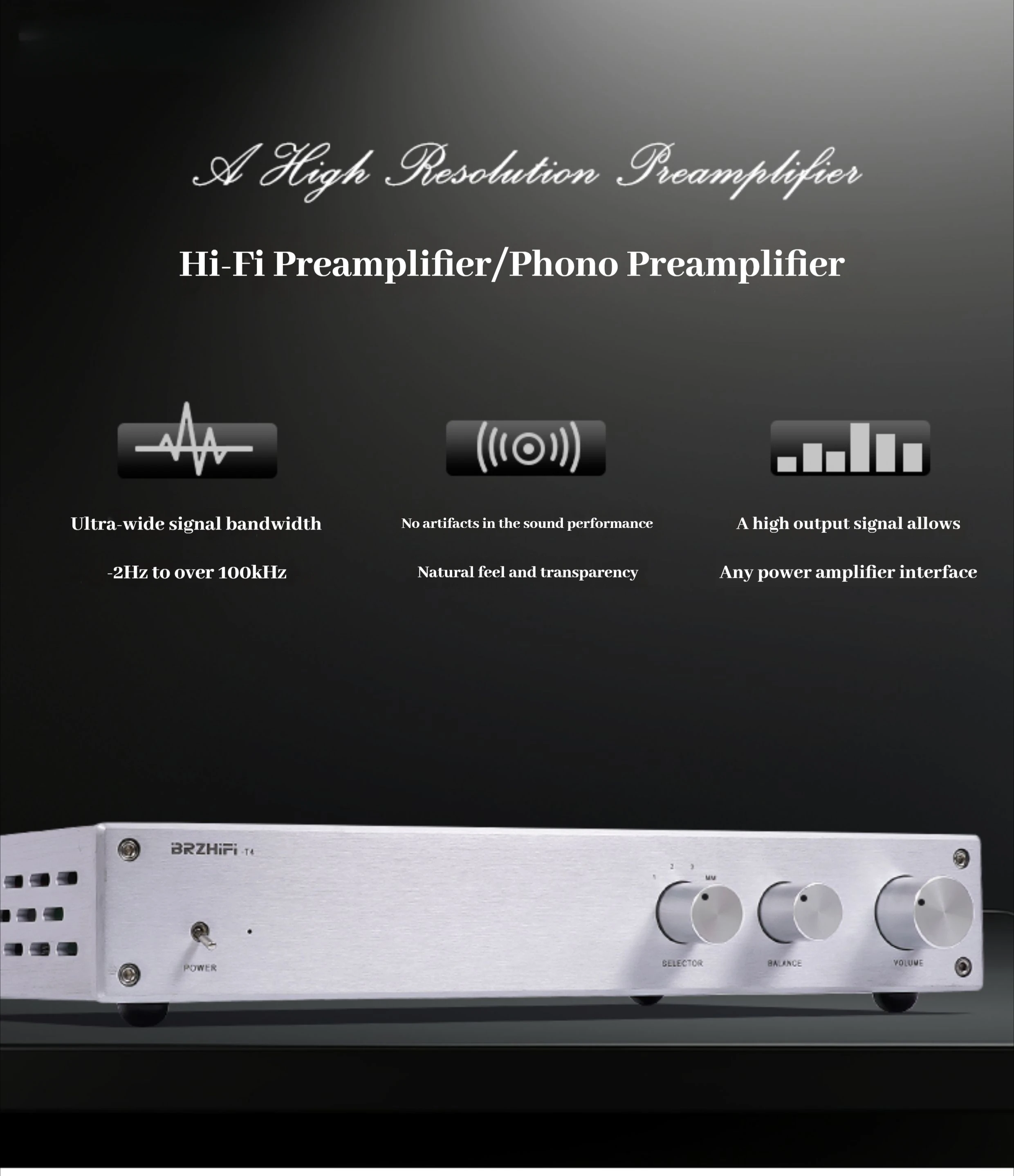 

AMXEKR T4 high-fidelity American essence line preamplifier phono amplifier audio preamplifier natural sound
