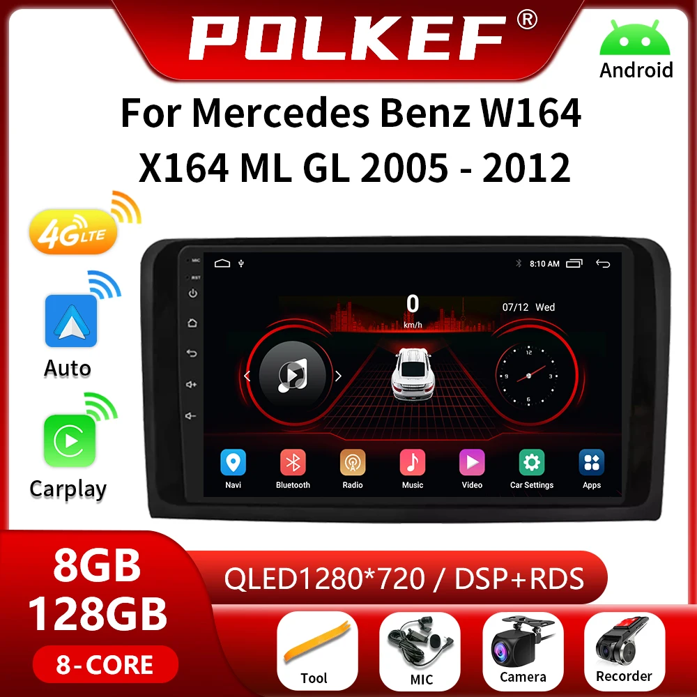 

2Din For Mercedes ML W164 X164 ML350 ML300 GL500 ML320 ML280 GL350 Android Car Radio Multimedia Player 4G Carplay GPS Navigation