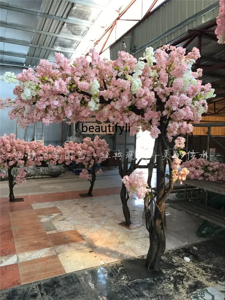 newArtificial Cherry Wishing Tree Fake Trees Large Plant Peach Tree Indoor Living Room Wedding Celebration Happiness Decorations