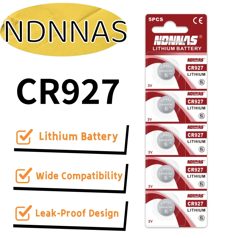 

5PCS NDNNAS CR927 3V Lithium Button Battery CR 927 DL927 BR927 ECR927 927 Coin Cell Watch Battery for Watch Remote Control Toys