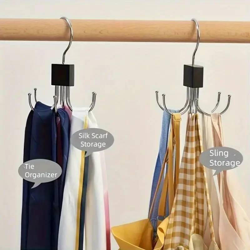 360 Rotating Storage Hanger Hook for Belts and Ties