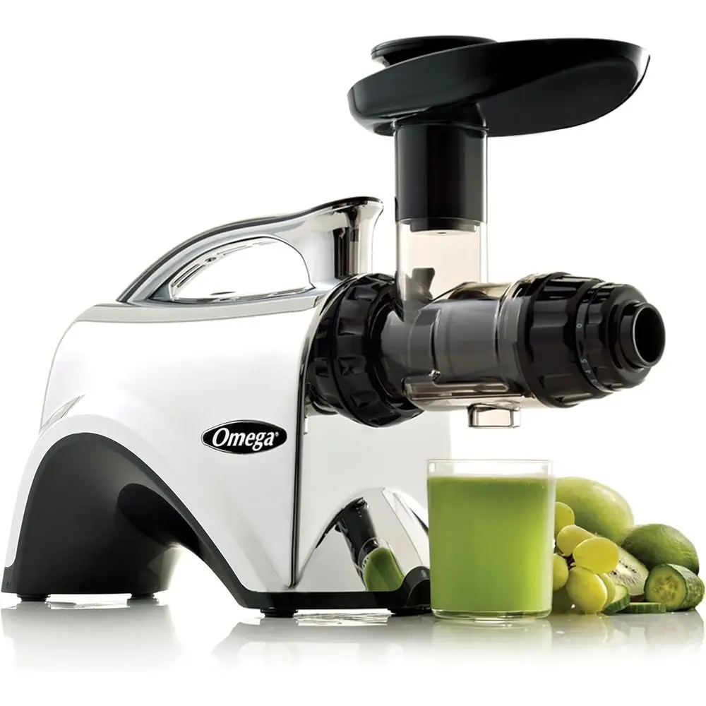 

Slow Masticating Juicer: Nutrient-Rich Vegetable & Fruit Extractor, Adjustable Pressure, 150W, Silver
