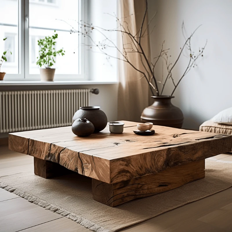 

Solid wood old sofa coffee table living room household small apartment log tea table to negotiate Japanese-style low table
