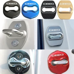 4pcs Car Accessories for KIA CEED Stainless Steel Door Lock Cover Protect Emblem Case Sticker Decals Auto Styling