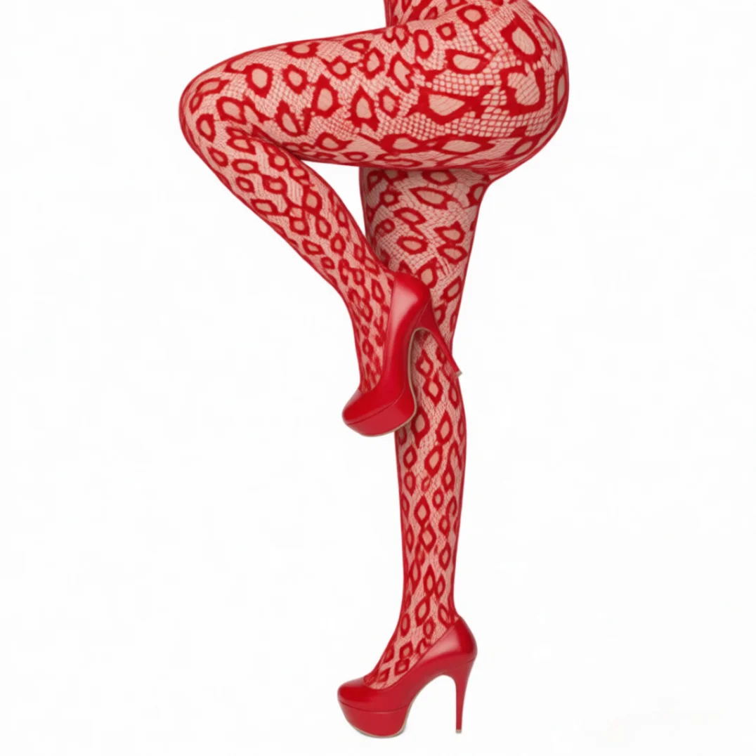 Wild Women's Pantyhose Breathable High Waist bodystockings Irregular Pattern European American Fishnet Hosiery Green Sexy Tights