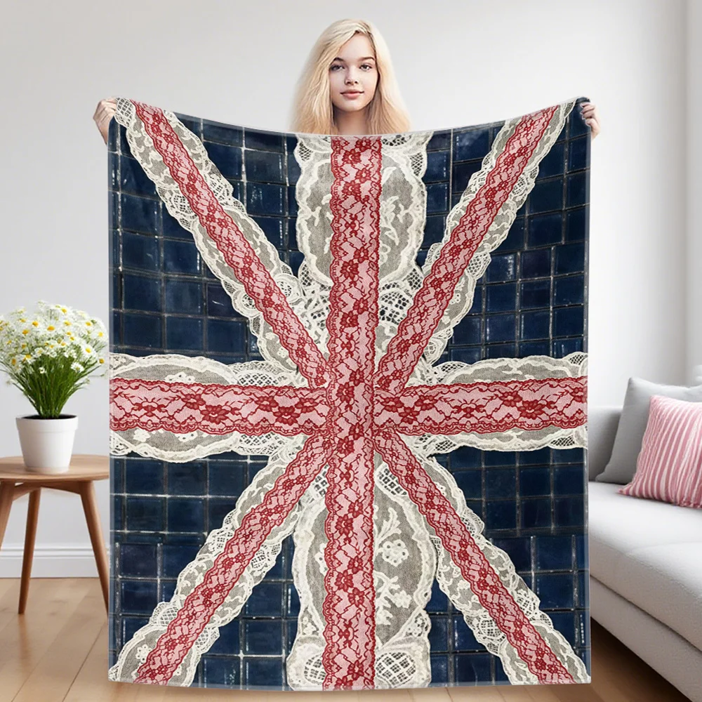 Lace Ribbon Nap Blanket,Flannel Blanket,Suitable For Sofas,Beds,Cars,Rooms,Offices,Camping,Exquisite Gift Blankets