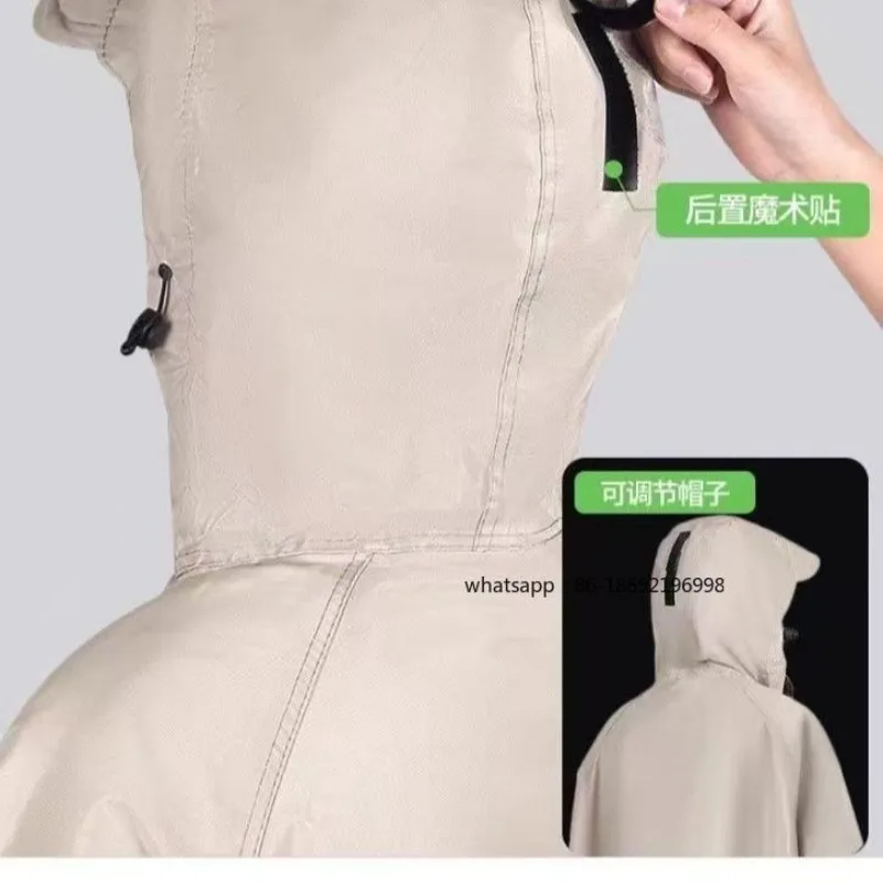 Raincoat with Sleeves Men's Elongated Raincoat Electric Battery Motorcycle Explosion-proof Rain Women's Poncho Thickened Cycling