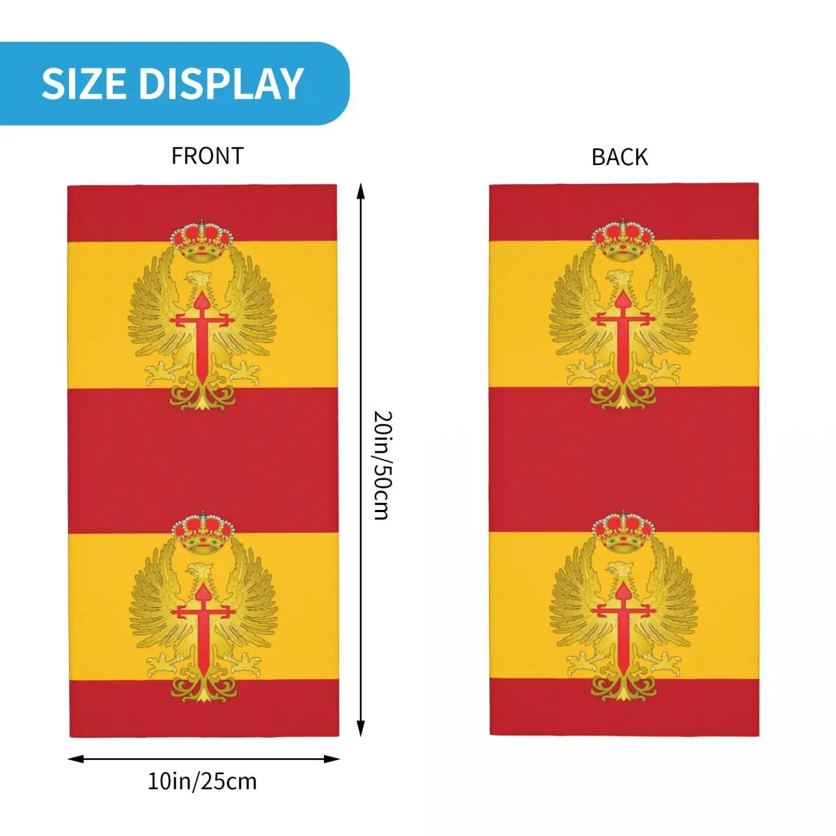 Spain Flag Bandana Neck Cover Printed Spanish Magic Scarf Multifunctional Balaclava Hiking Unisex Adult All Season