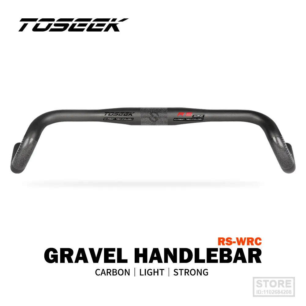 

TOSEEK RS-wrc Carbon Gravel Handlebar Exotropism Handle Bar 31.8mm Cyclocross Road Bike Handlebars 400/420/440mm Matte Black