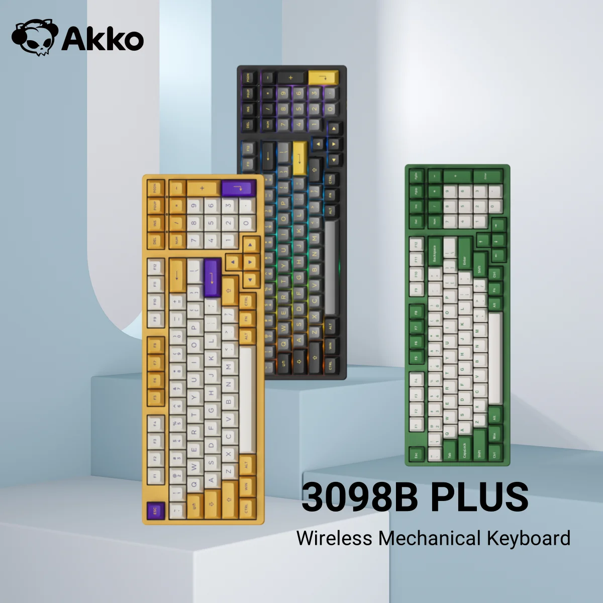 

Механическая клавиатура Akko 3098B Plus, 98 клавиш ASA/Вишневый профиль, беспроводная игровая клавиатура RGB с возможностью горячей замены для офиса, дома, геймера