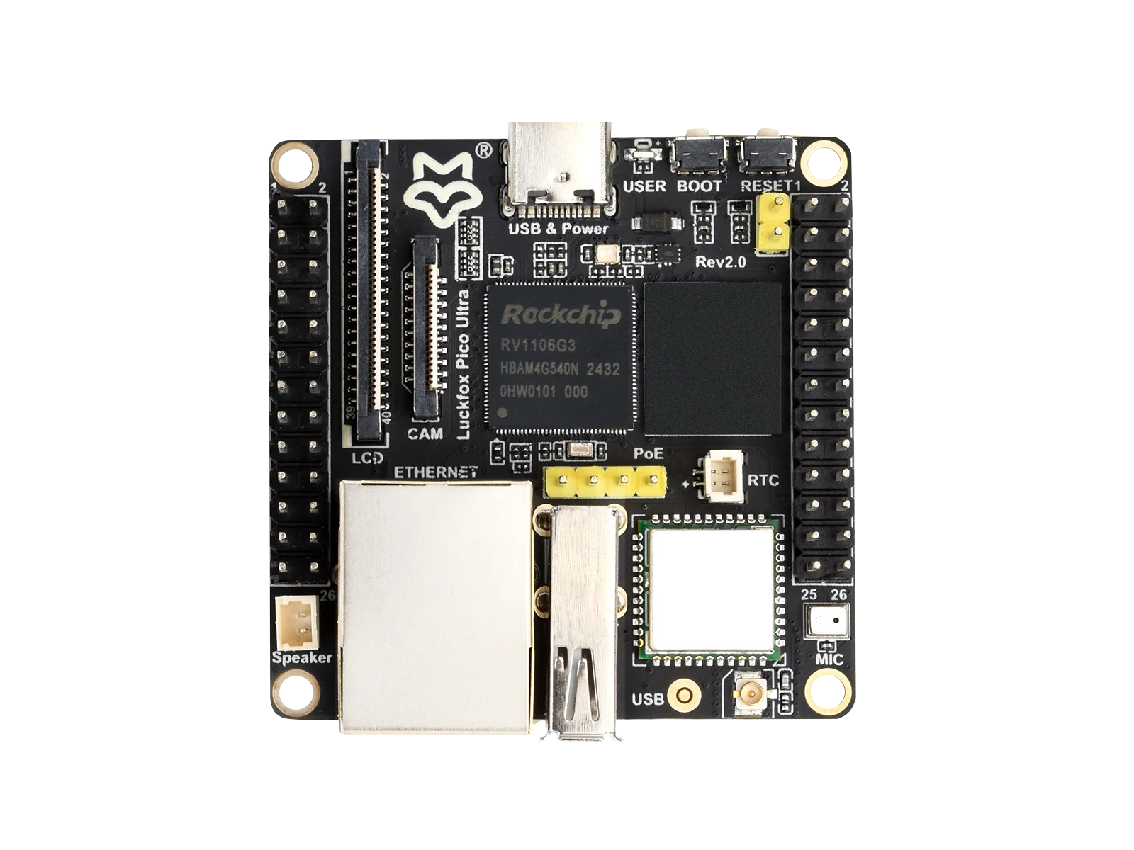 Luckfox Core1106D Core Board Based On Rockchip RV1106 Chip, With External DDR RAM, 8GB eMMC/256MB SPI NAND, Integrates ARM Corte