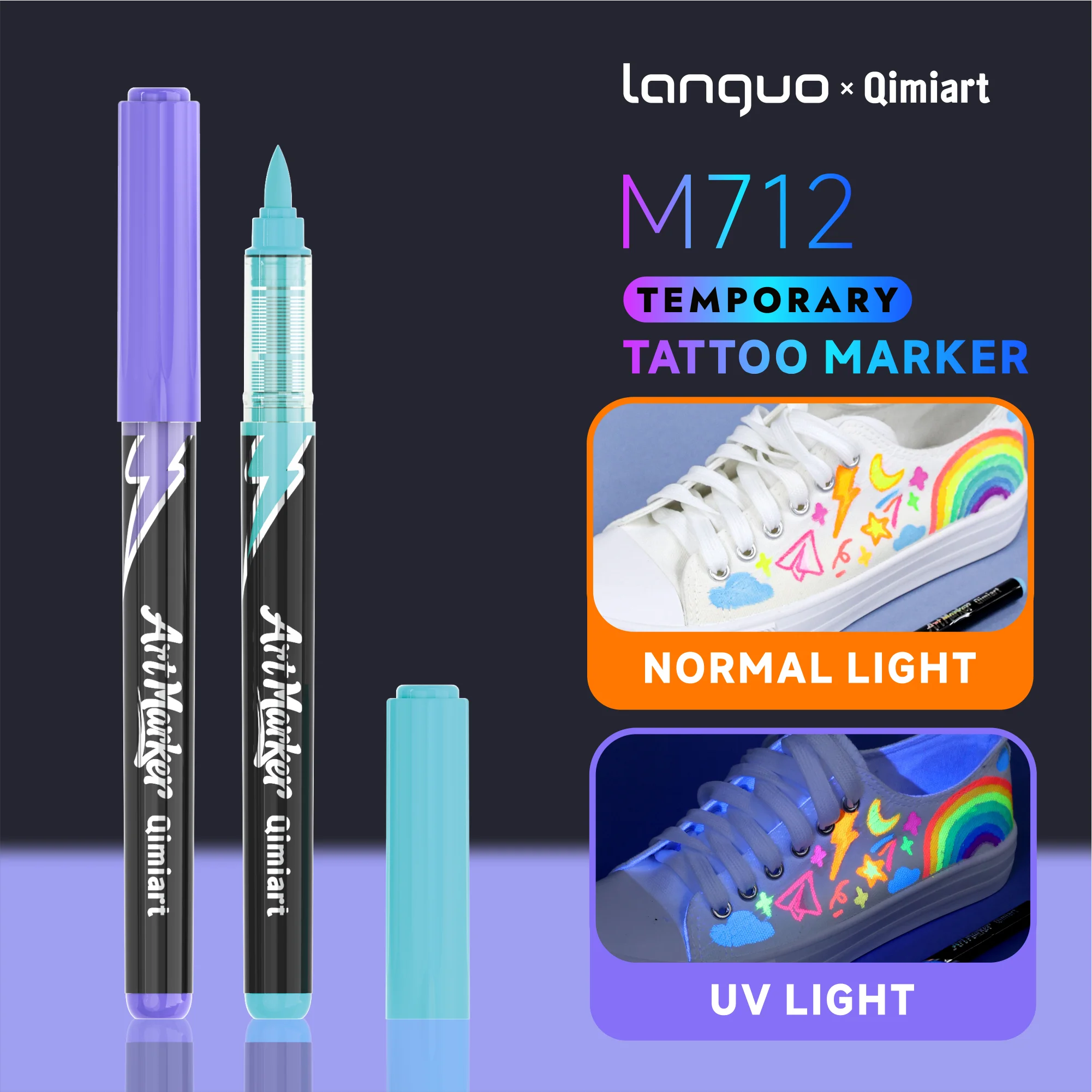 

LANGUO 18 Colors Direct Liquid UV Fluorescent Markers Soft Tip Glow in Dark for DIY Drawing Graffiti Stationery School Supplies