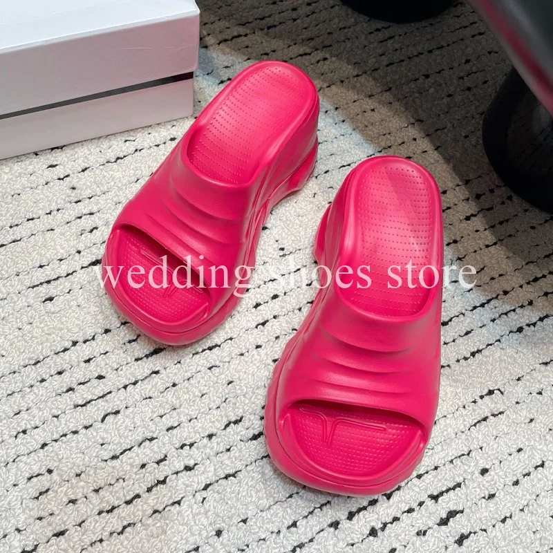 Girls Platform Wedge Design Slippers EVA Shoes Fashion Comfort Summer Personalized Outdoor Beach Slippers10cm Women Shoes