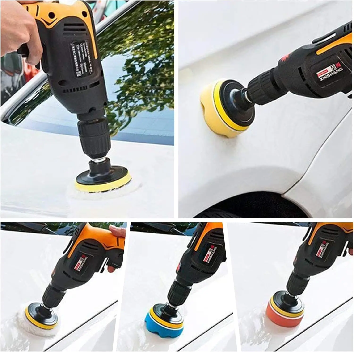 3 بوصة 5 بوصة لوحة تلميع الرطب والجاف الصنفرة عدة 31 قطعة مع متنوعة 600-3000 حصى وسادة الصوف ووسادة دعم لسيارة Polishig