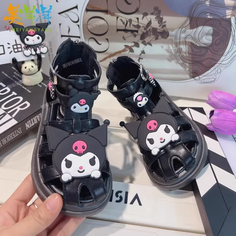 

Kuromi Anime Kawaii Sanrio Children Pvc Sweet Sandal Summer Cute Cartoon Ins Fashion Children Slippers Shoes Gifts for Kids