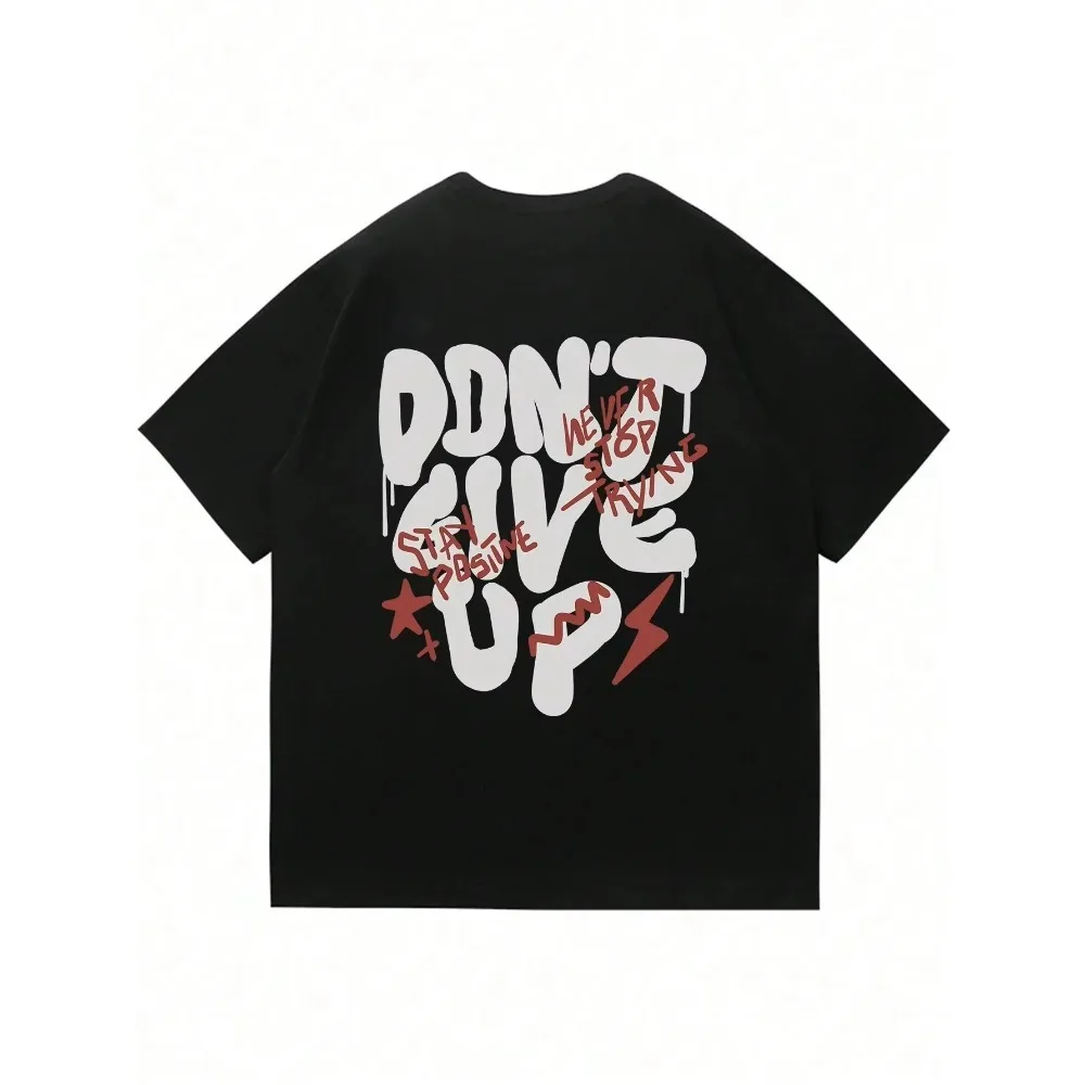 

motorcycle 2025 Don't give up men's and women's pure cotton T-shirts, brand fashion casual street wear classic new T-shirts