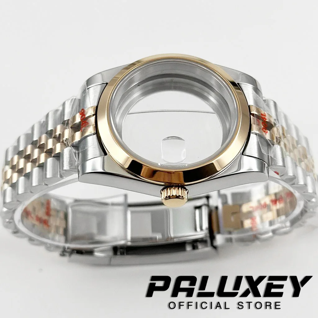 36 مللي متر/40 مللي متر NH34 NH35 NH36 NH38 NH70 الصلبة خمسة حبة الإنزلاق قفل المشبك مقاوم للماء ساعة حافظة الياقوت الكريستال ETA2824 PT5000