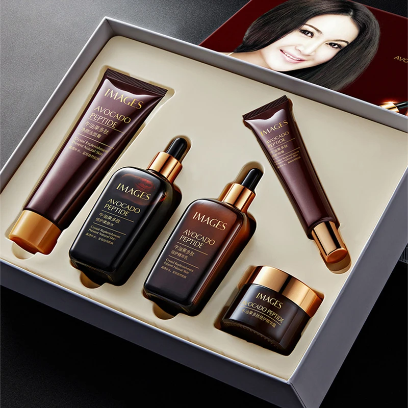 5 قطعة/المجموعة صور الأفوكادو العناية بالبشرة مجموعات الوجه ترطيب كريم وجه مصل منظف للوجه كريم عين منتجات العناية بالبشرة