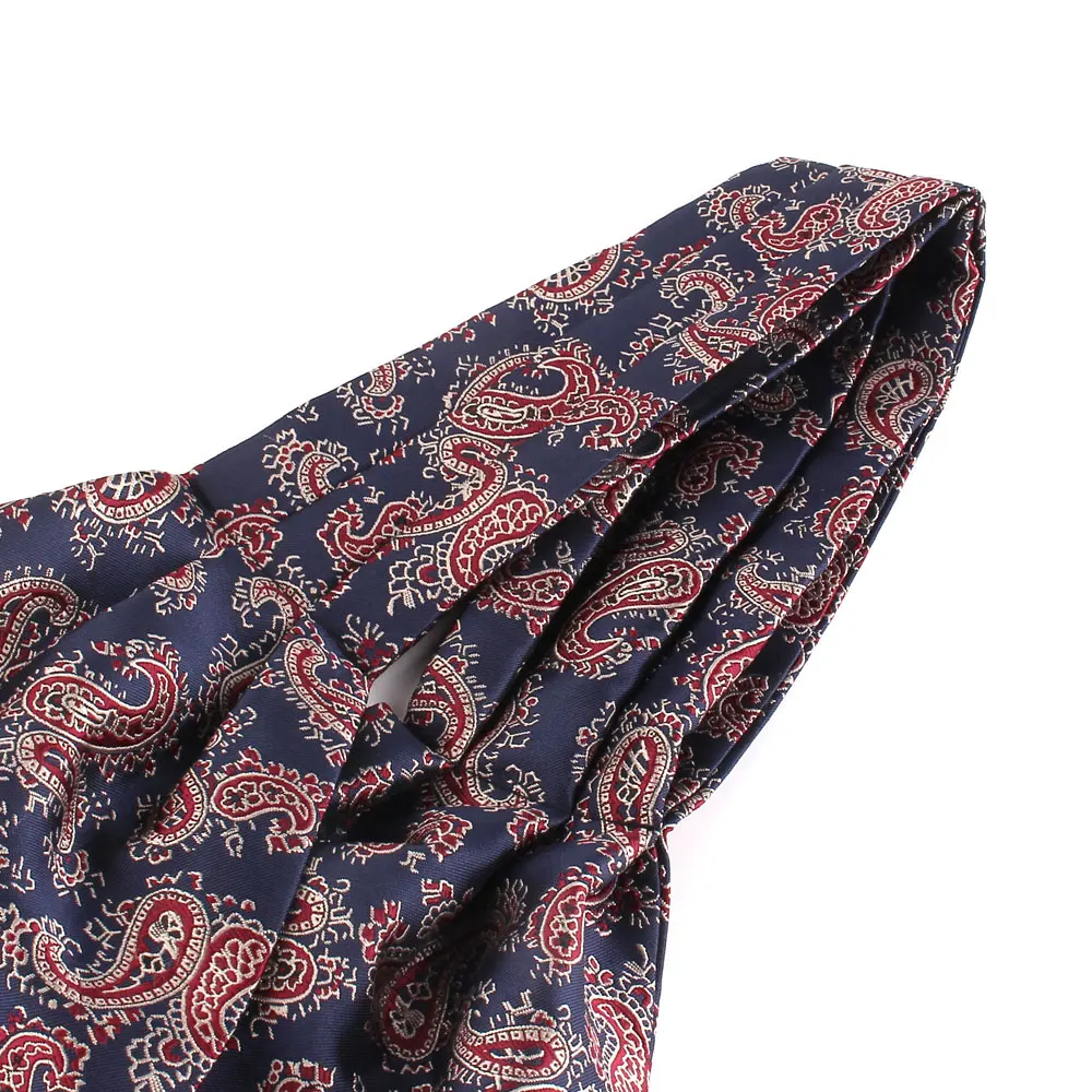 Jacquard Floral Paisley Cashew Tie Wedding Formal Cravat Ascot Scrunch Self British Gentleman Polyester Neck Tie For Men Luxury