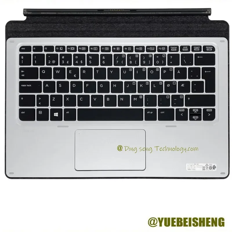 

YUEBEISHENG New for HP Elite x2 1011 G1 1012 G2 Palmrest Norwegian Keyboard Upper cover Touchpad