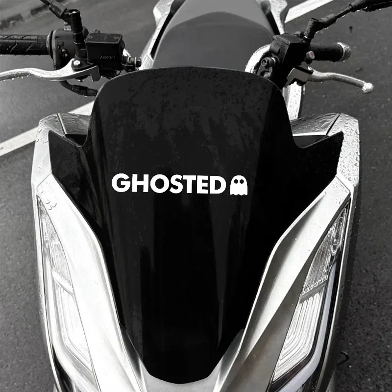 Ghosted Spooky Waterproof Durable Vinyl Decal Sticker Motorcycle Scooter Fuel Tank Helmet SUV Truck Van DIY Exterior Decor