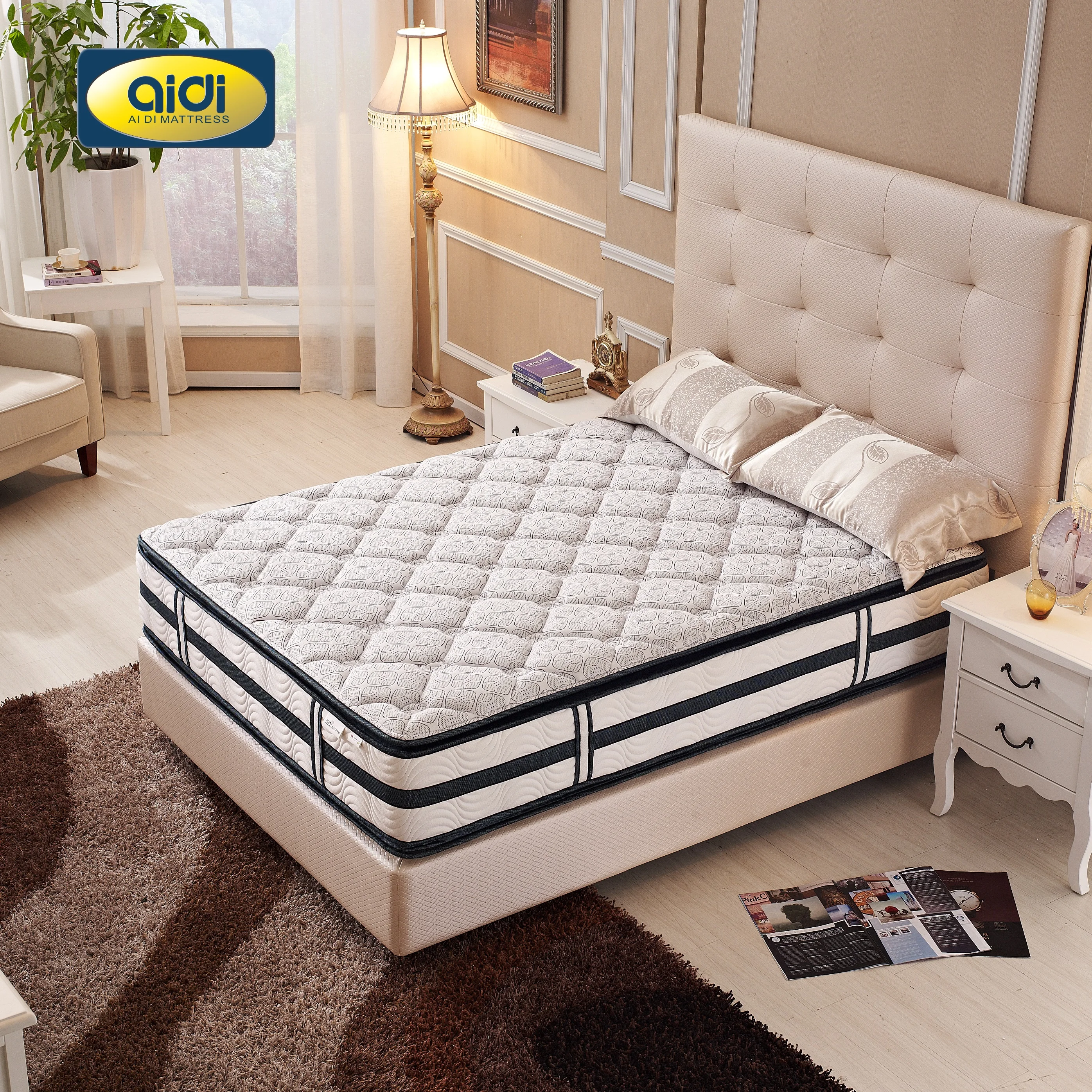 AI DI 맞춤형 인쇄 라벨, 한국 매트리스, 5 성급 호텔 잠자리 메모리 폼 용수철 매트리스