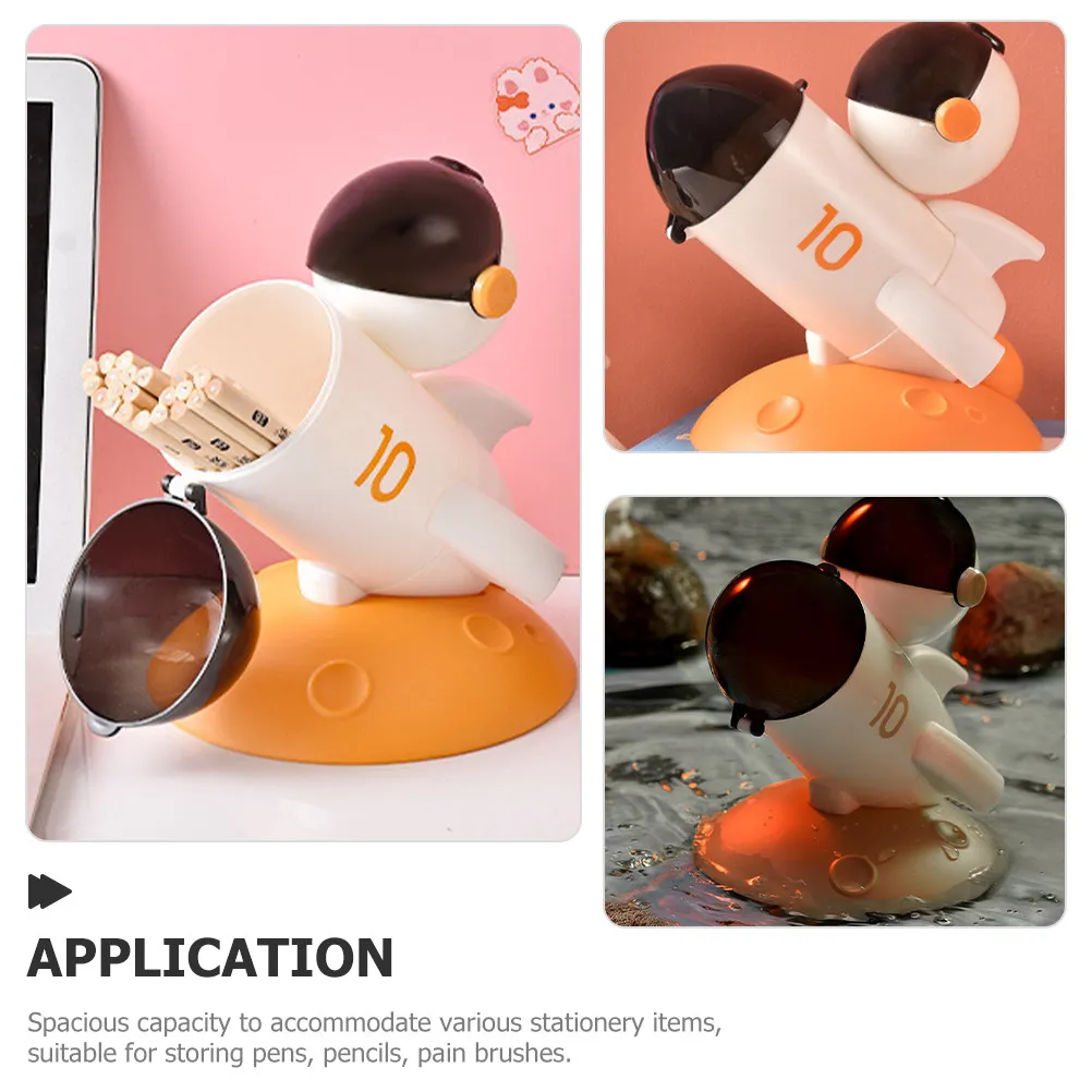 Cute Spaceman Rocket Shaped Pencil Holder for Desk Classroom Organization and Storage Desktop Organizer Pen Holder for
