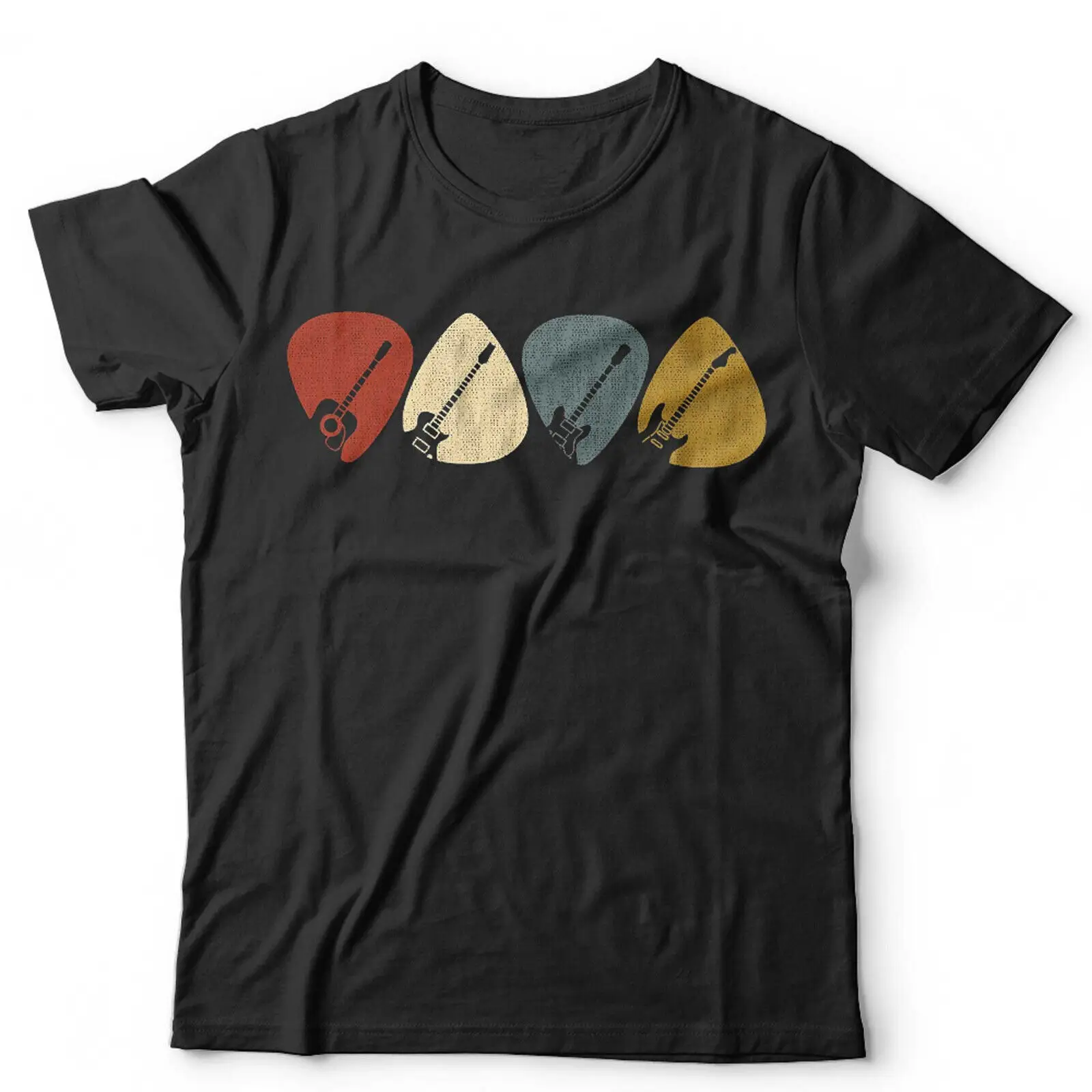 Retro Guitar Pick Unisex Tshirt Rock N Roll Fathers Day Vintage Guitarist Gift