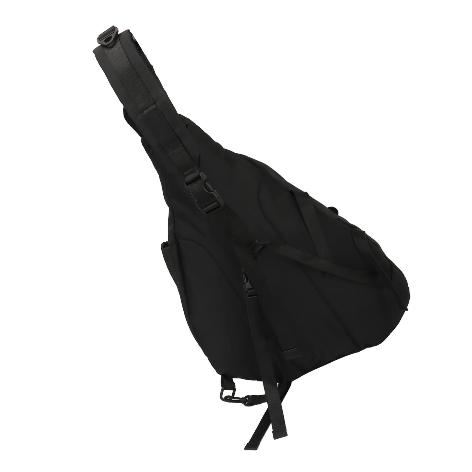 Große schwarze Umhängetasche, wasserdichter Sling-Rucksack, Oxford-Stoff, Outdoor-Sport-Brusttasche für Männer und Frauen, großer schwarzer Sling-Rucksack – Detail 7