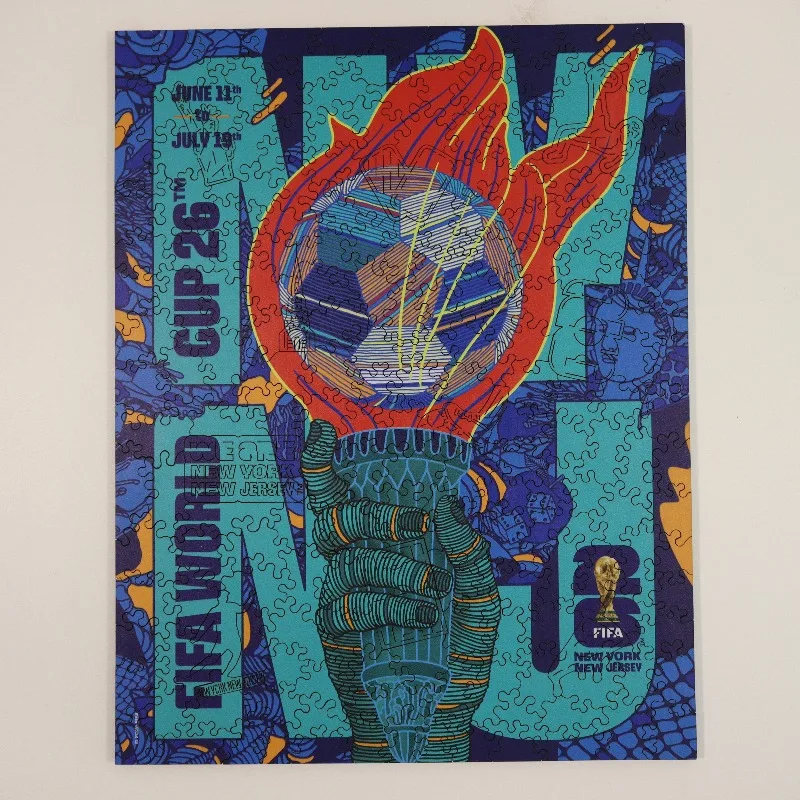 

New York NJ City 2026 FIFA World Cup Wooden Jigsaw Puzzle Poster Decompression Toy Home Decor Collection Gift for Kid for Adults