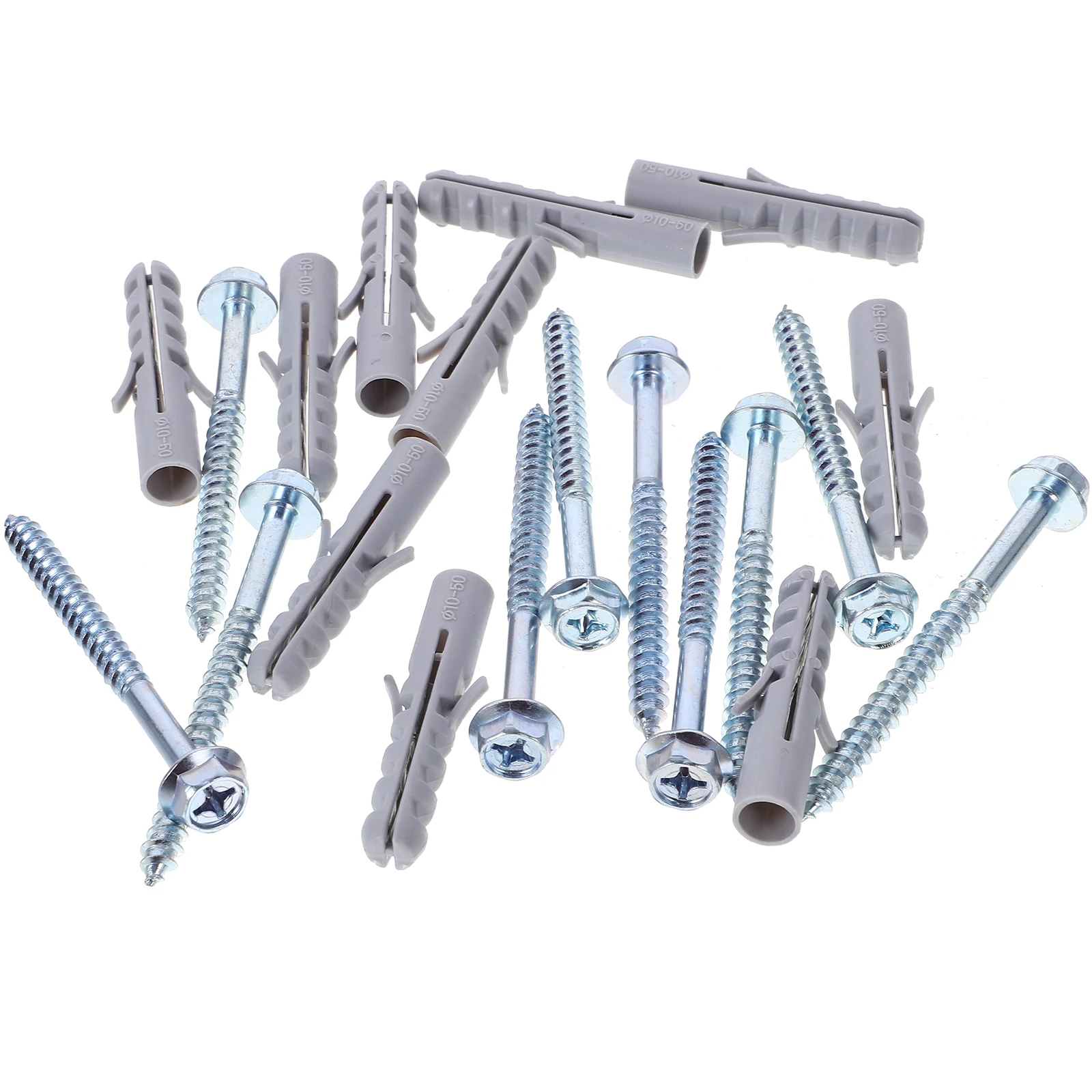

10 Sets Expansion Anchors Wall Mount Screws 10x50mm Cross Bolts Heavy Duty Bracket for Brick Drywall Mount Accessories