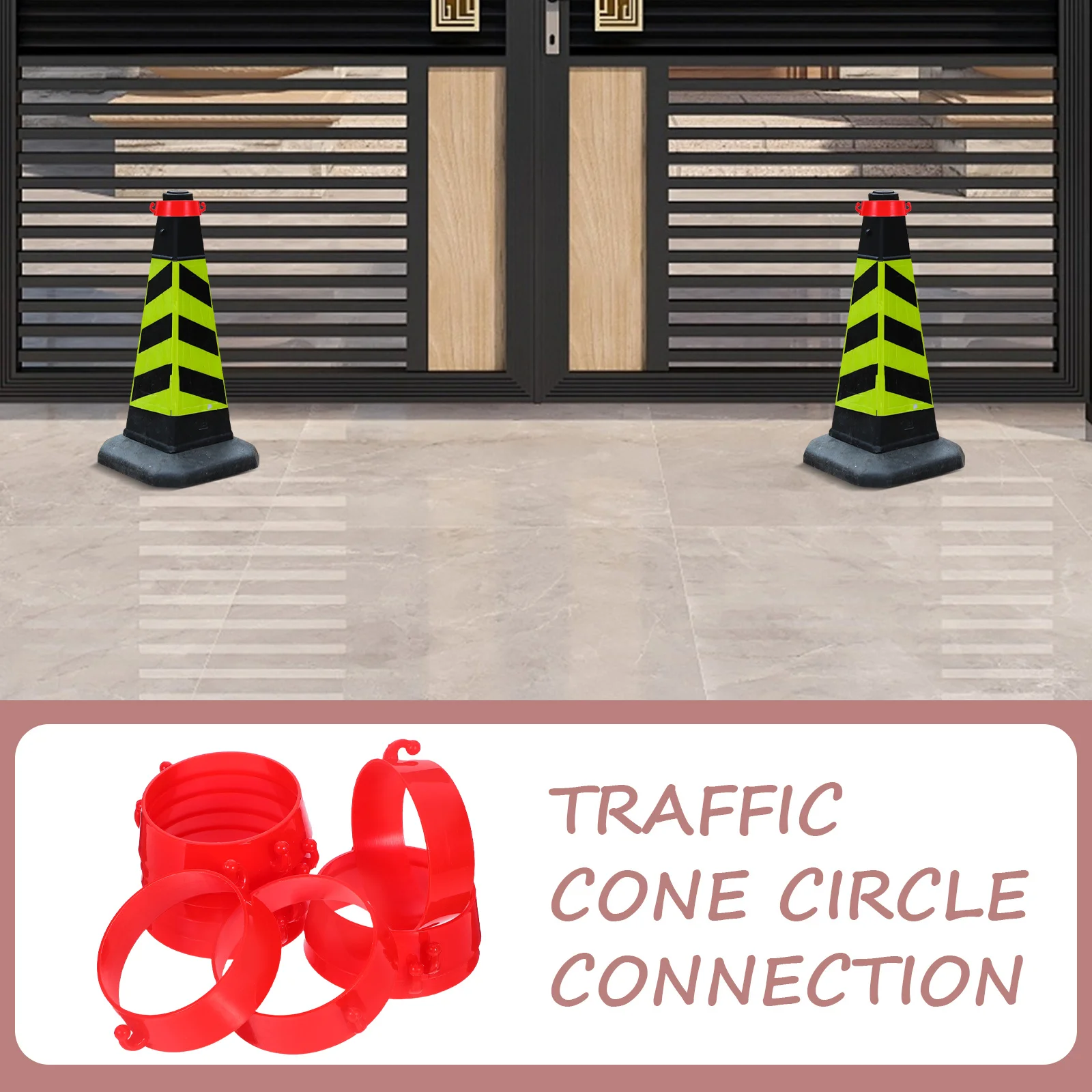 Conectores de cono de carretera, conectores de cadena de plástico para seguridad del tráfico, diseño antideslizante duradero para barreras de estacionamiento, 10 Uds.