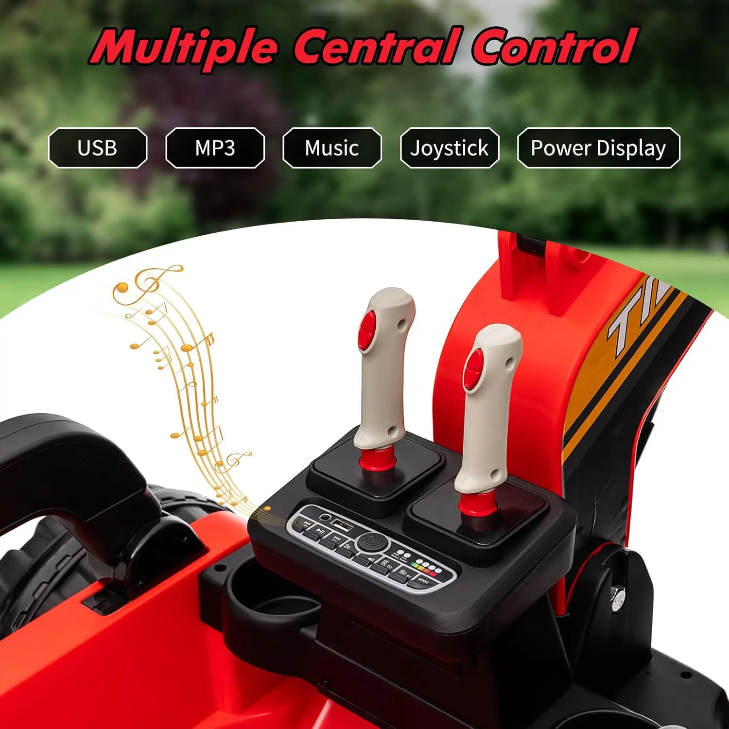 12V 10Ah kinderrit op graafmachine graafwagen met afstandsbediening en elektrische graafarm, 360 °   Rotatie, speelgoed voor bouwvoertuigen