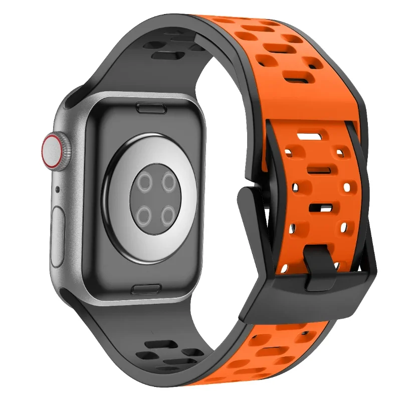 Silicone strap For Apple watch Ultra 1/2 49mm 10 46mm 9 8 7 45mm Sports breathable wristband For iwatch 6 5 4 3 SE 44mm 42mm