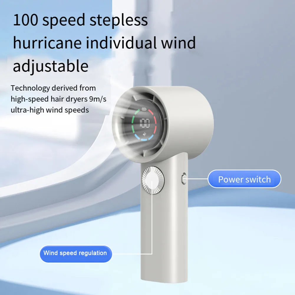 

1set Intelligent Digital Display Mini Bladeless Turbo Fan Super Wind USB Fan 59*61*157mm Power Tools Parts Accessories Hot Sell