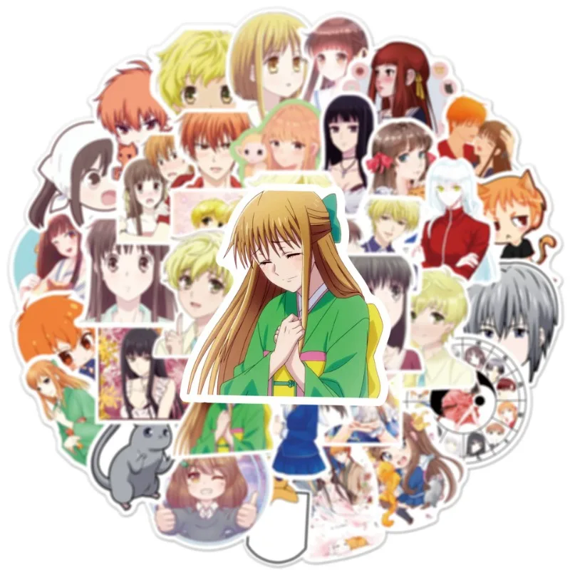 50pcs Anime Fruits Basket Graffiti Stickers Water Cup Luggage Laptop Mobile Phone Car Stationery Decorative Stickers