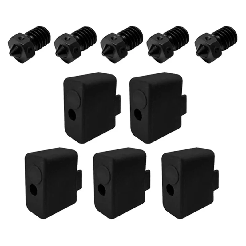 

XB-Для Flsun T1E/T1 Pro/T1 Max Аксессуары для 3D-принтеров — сопло с горячим концом из твердой стали (5 шт.) и силиконовый рукав (5 шт.)