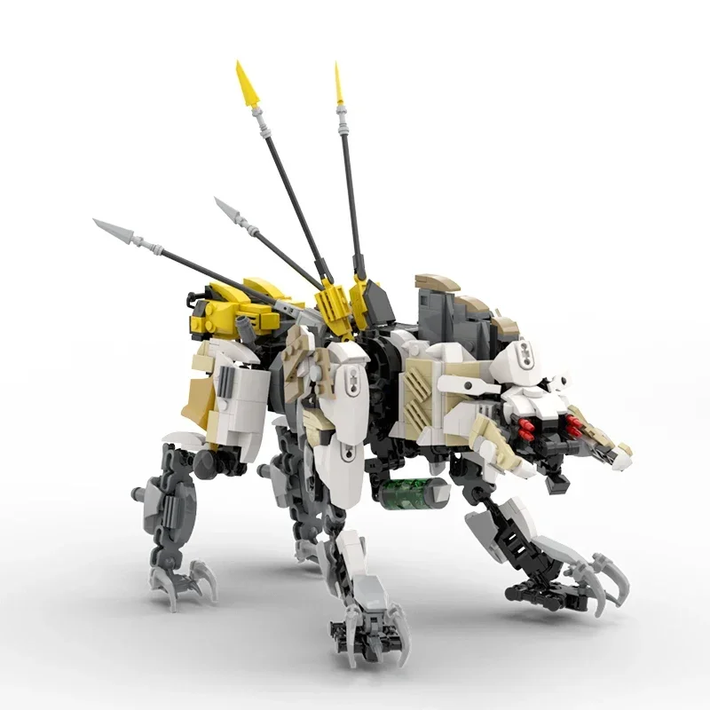 BuildMoc Horizon Sawtooth Beast Monster Building Blocks Set Zero Dawn Giant Long Necked Thunder Mecha Tooth Giraffe Bricks Toys