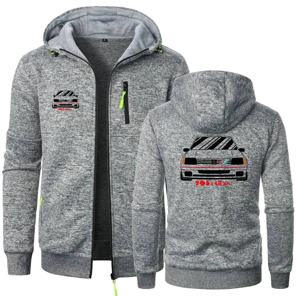 Men\'s Hoodies Retro Wrc 205 Gti CAR Rallye Racing Sweatshirts Leisure Cardigan Men Hooded Pullovers Zipper Hoodies