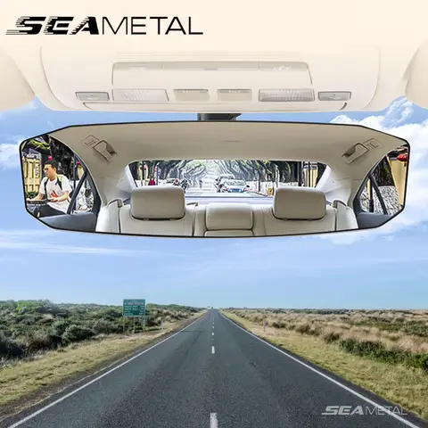 SEAMETAL Car Rearview Mirror Wide Angle Rear View Mirror HD Glass 30cmX9cm Large Vision Universal Auto Mirror Replacement Part