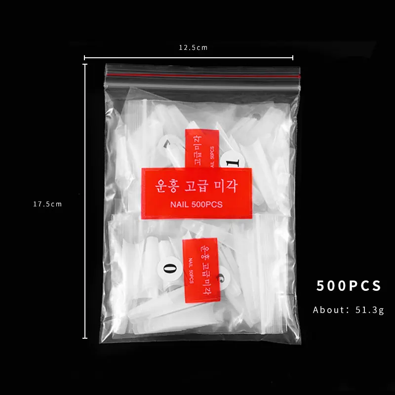 أظافر مزيفة من الدنيم الفرنسي ، أظافر أكريليك طبيعية شفافة بالضغط ، ديكورات فنية للأظافر شبه القبعة ، تدعم الأظافر الاصطناعية ، من من أجل الكيس الواحد #6