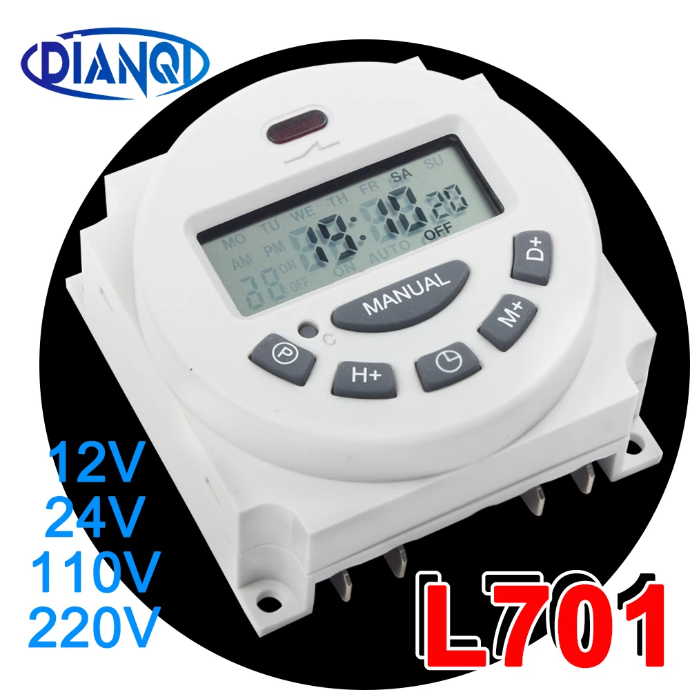 New type L701 AC 220V 230V 12V 110V 24V 16A Digital Timer controller  7 Days Weekly Programmable Timer switch minutes Counter