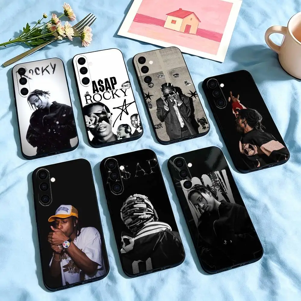 A-ASAPS R-Rocky  Phone Case Black Silicone Soft For Samsung Galaxy A73,A72,A71,A70,A53,A52,A51