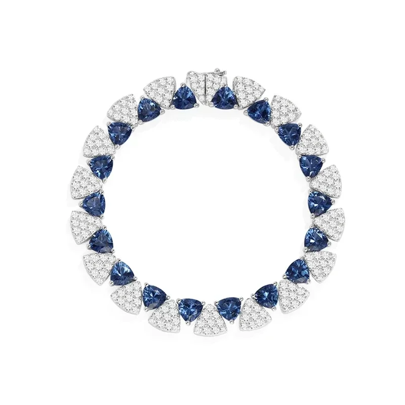 LI KI High Quality 925 Silver 2024 New Printemps Series Blue Diamond Necklace Bracelet Earrings Ring Exquisite  Jewelry view 5