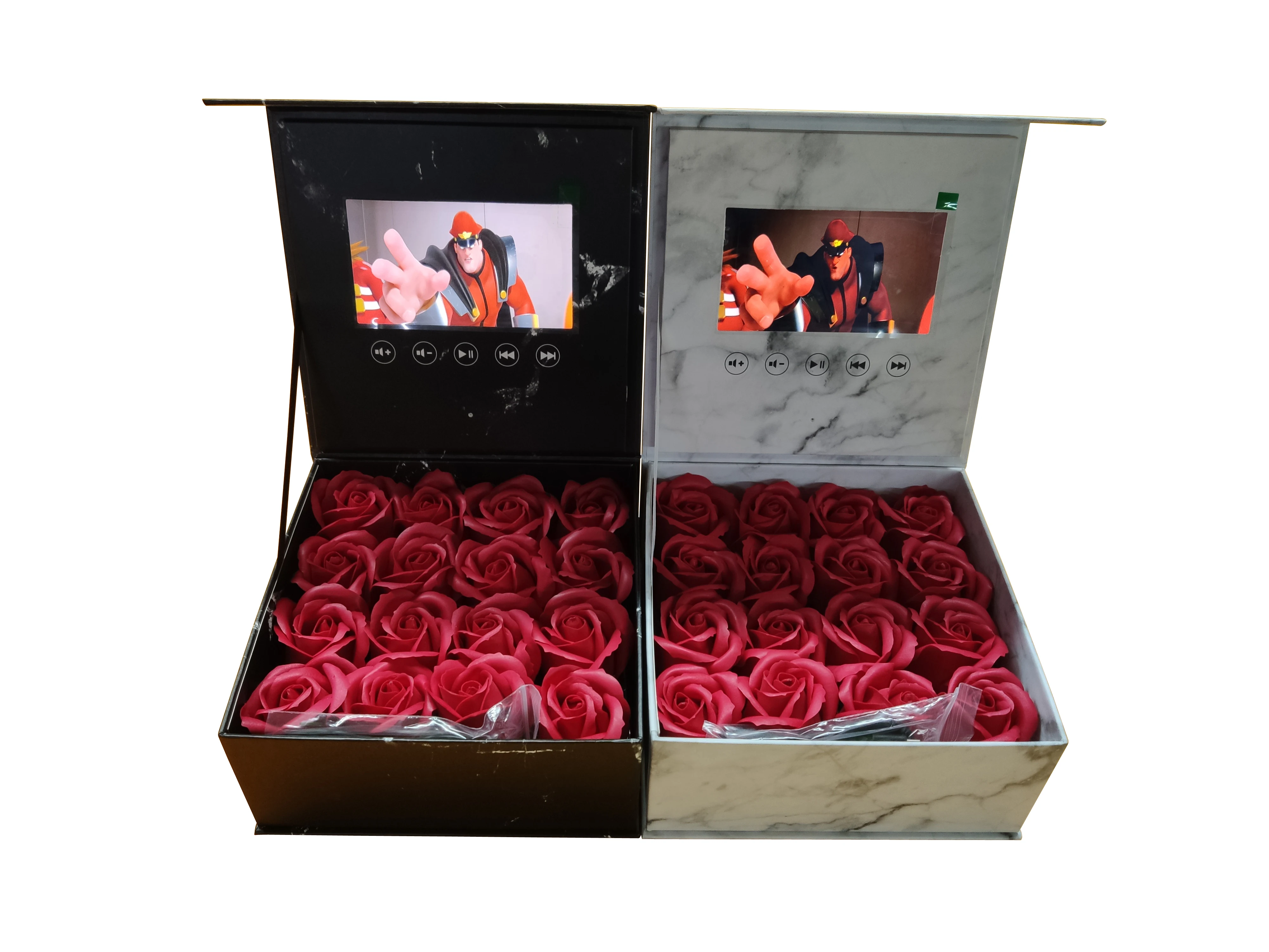 Lcd Gift Boxes Marble Packaging box with Video Screen 5 inch Led Lcd Video Gift box For Birthday Marketing Items Giveaways