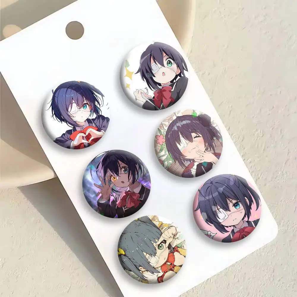 Anime R-Rikka T-Takanashi Badges Creative Tinplate Button PinsBrooch Badge Clothes Backpack